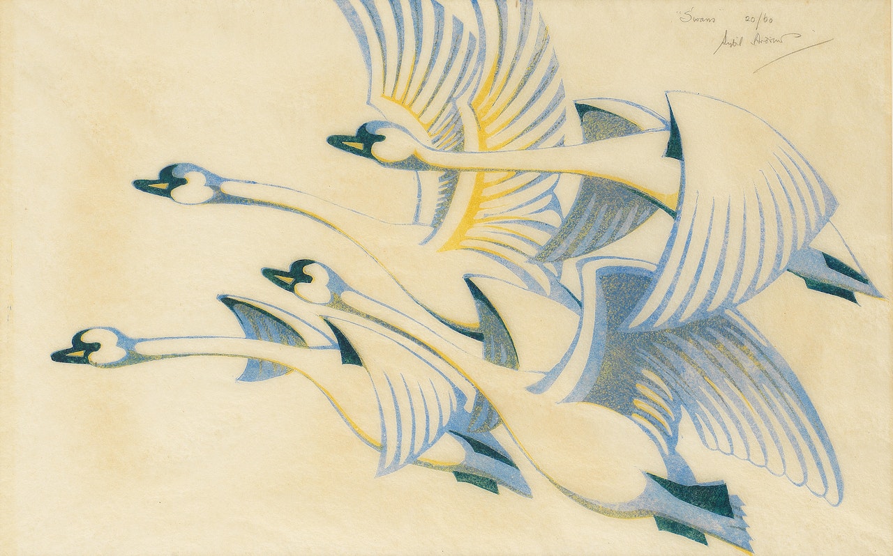 Swans (Coppel SA 41) by Sybil Andrews