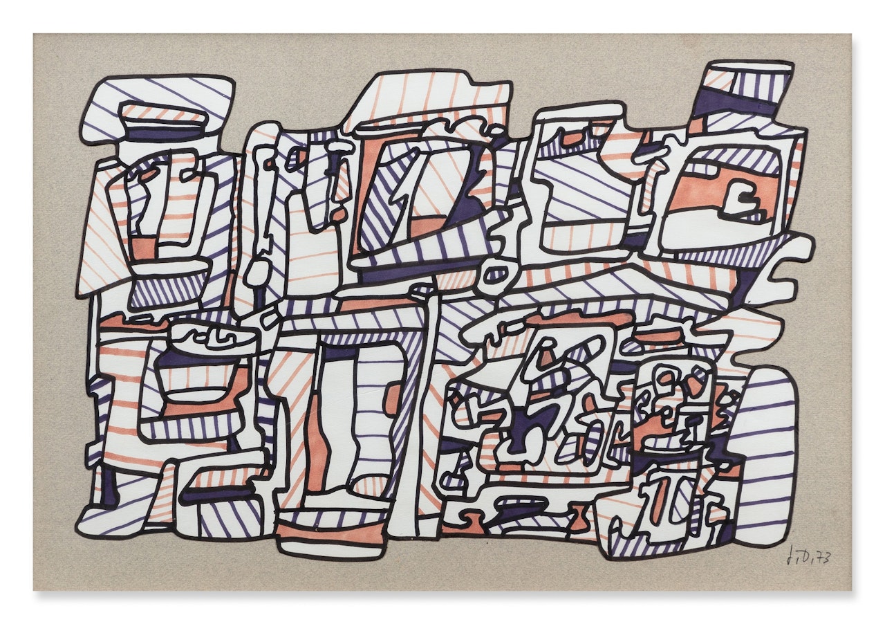 Façade de Immeubles Urbains Avec Vitrine de Magasin by Jean Dubuffet