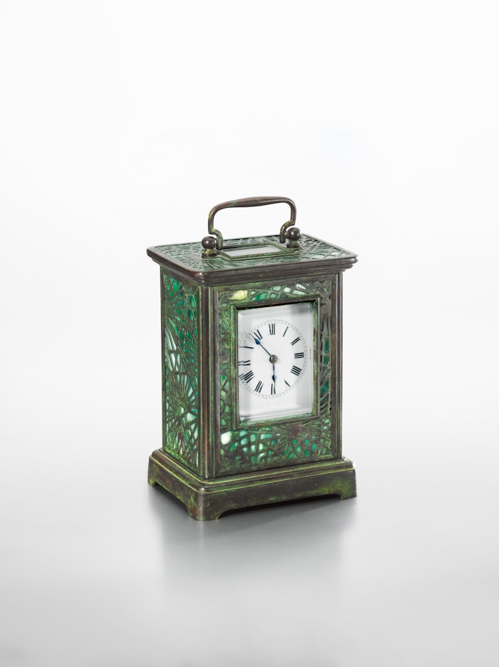 “Pine Needle” Carriage Clock by Tiffany Studios