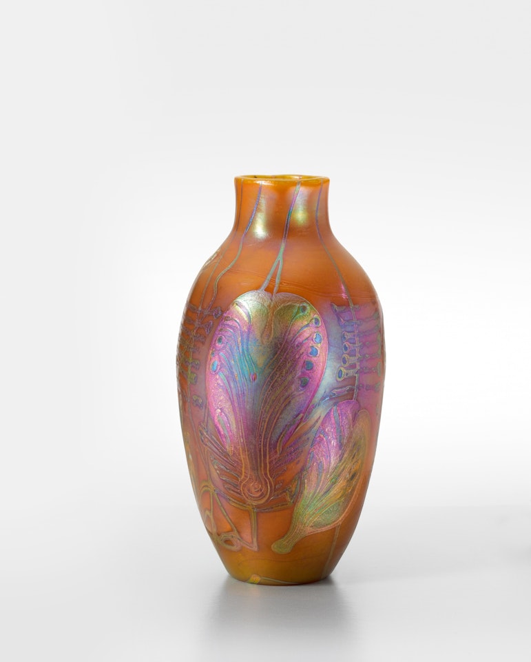 Decorated "Peacock Feather" Vase by Tiffany Studios