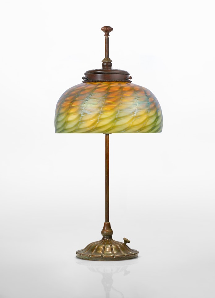 Adjustable Damascene Table Lamp by Tiffany Studios