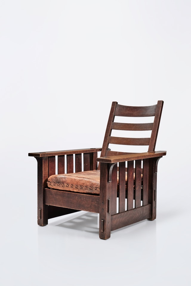 Flat-Arm "Morris" Chair by Gustav Stickley