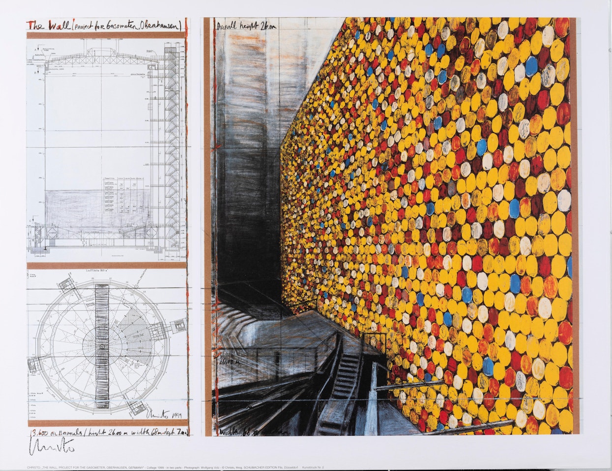 The Wall project (Project for 13600 oil barrels wall in the gasometer, Oberhausen, Germany) by Christo