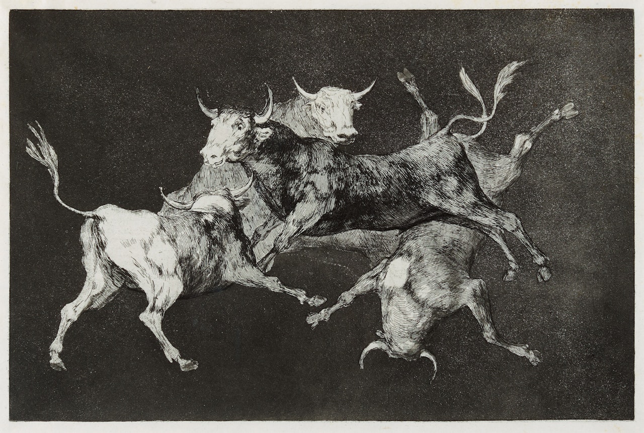 Al Toro y al Aire Darles Calle (Lluvia de Toros) (D. 223; H. 269) by Francisco José de Goya