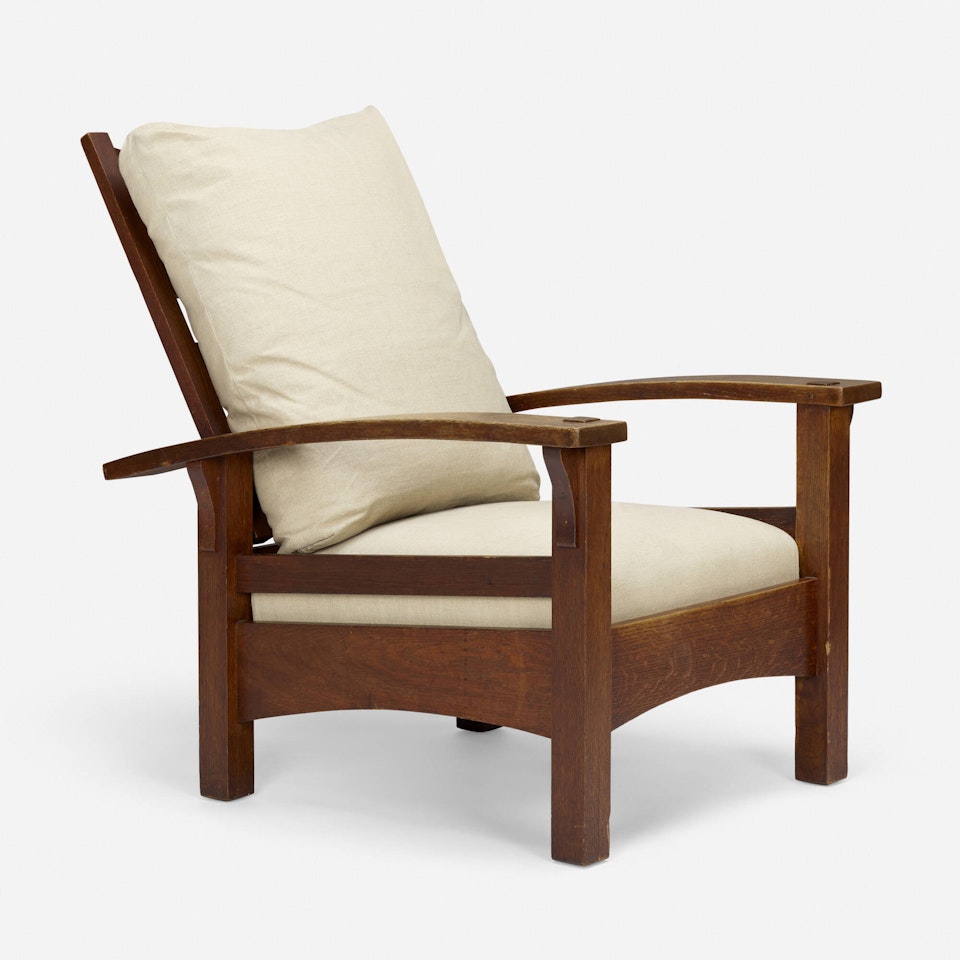 Bow-arm Morris chair, model 336 by Gustav Stickley