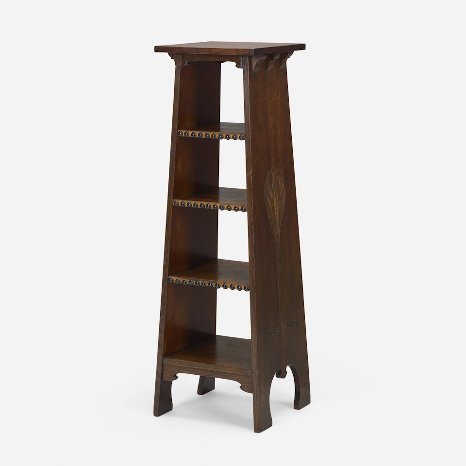 Early chalet magazine stand, model 500 by Gustav Stickley