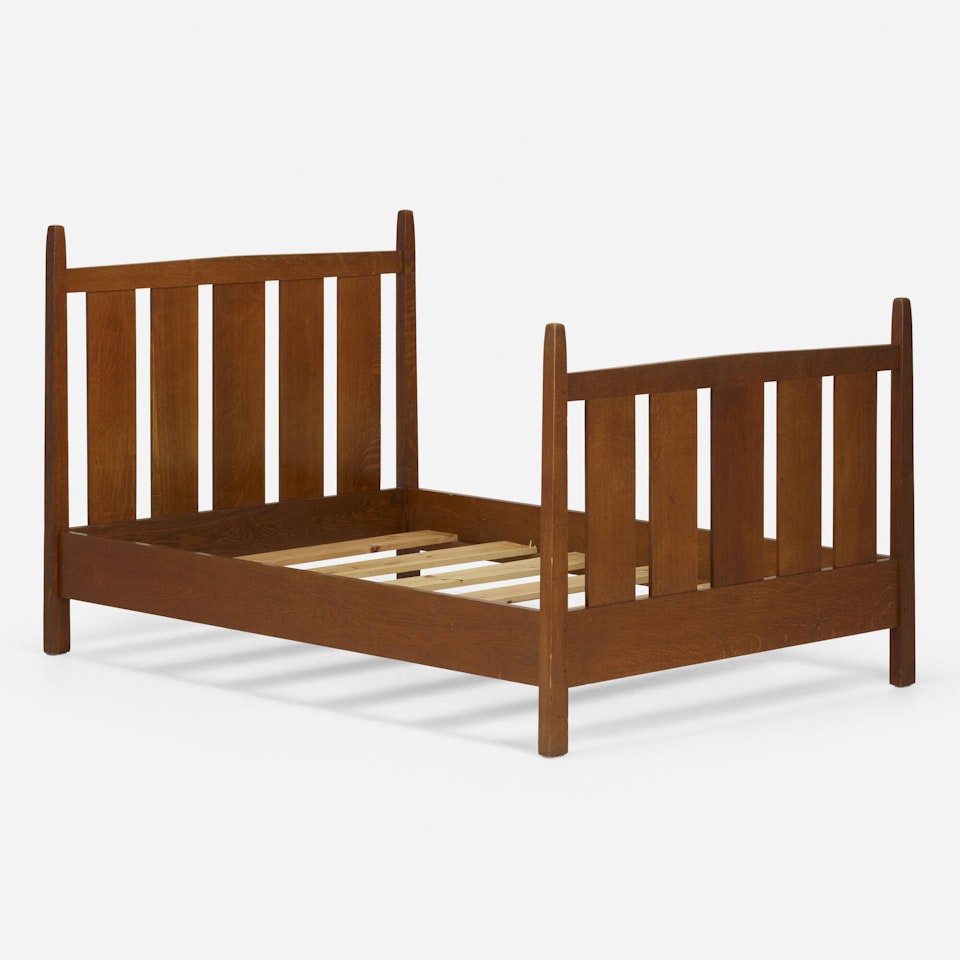 Full-sized bed frame, model 923 by Gustav Stickley