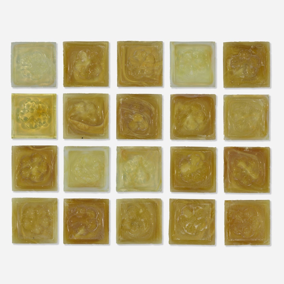 Collection of twenty tiles by Tiffany Studios