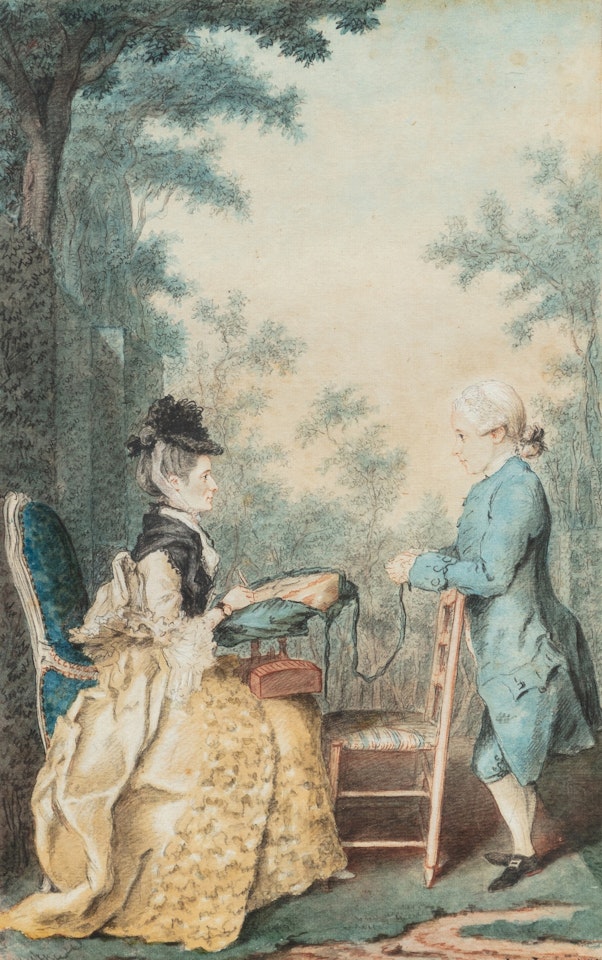 The Marquise of Coigny and her son, Augustin by Louis Carrogis Carmontelle
