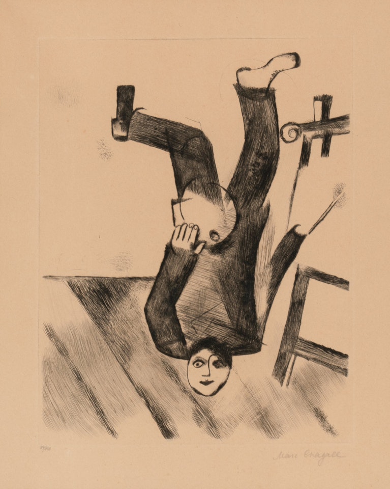 An Der Staffelei (plate 18 from Mein Leben) by Marc Chagall