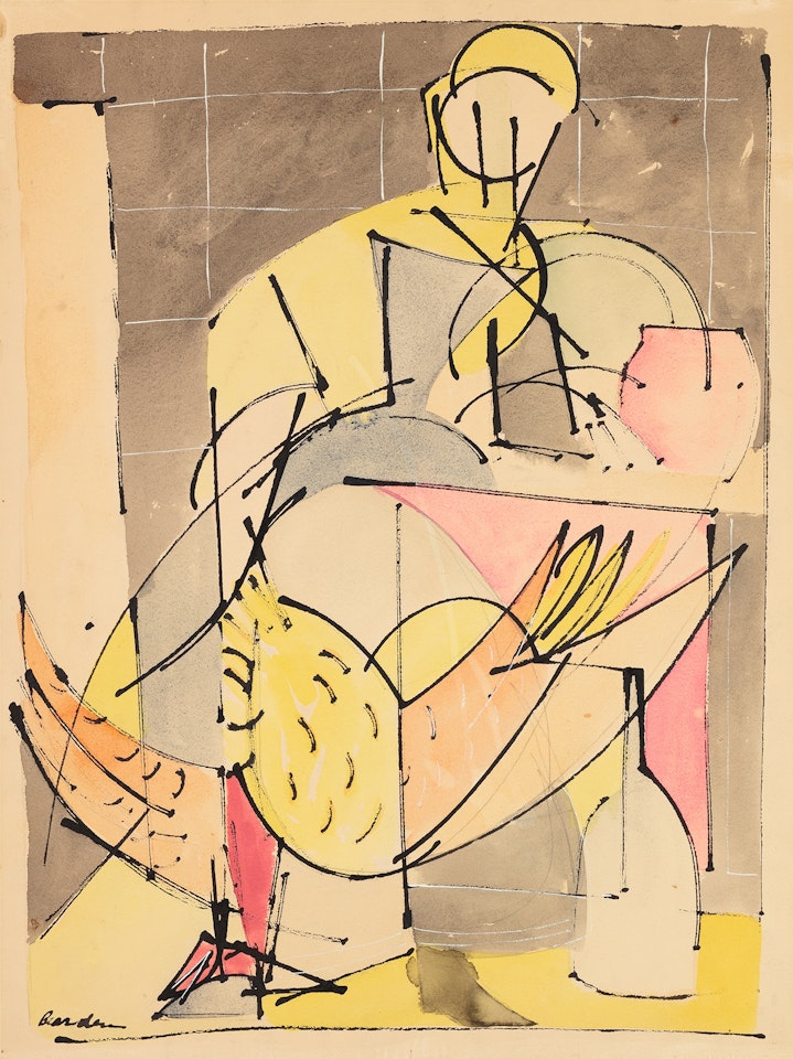 Figure with Bird by Romare Bearden