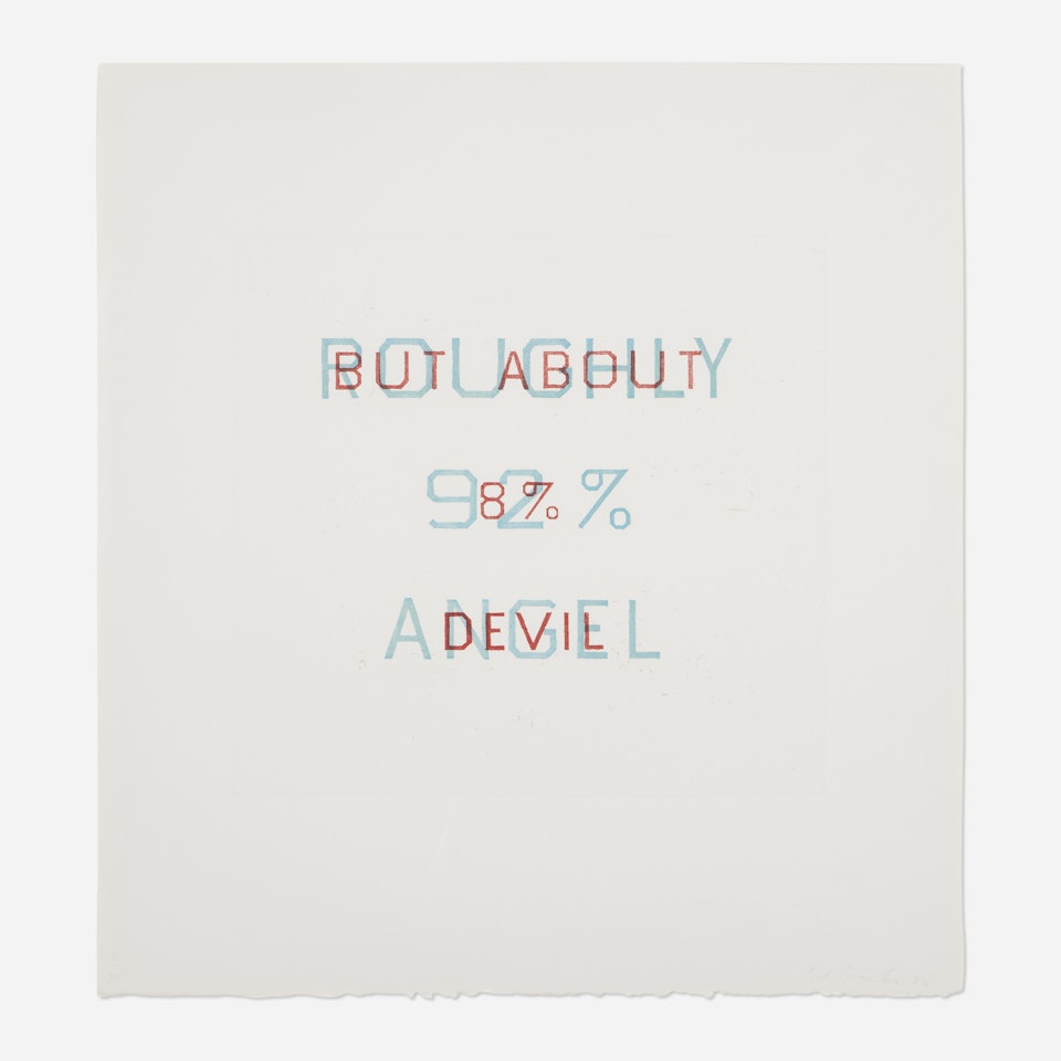 Roughly 92% Angel, but About 8% Devil by Ed Ruscha