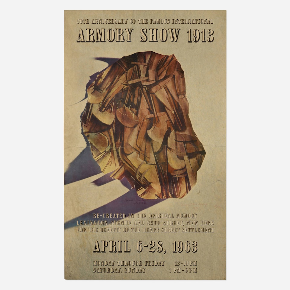 Marcel Duchamp 50th Anniversary International Armory Show 913 signed poster by Marcel Duchamp
