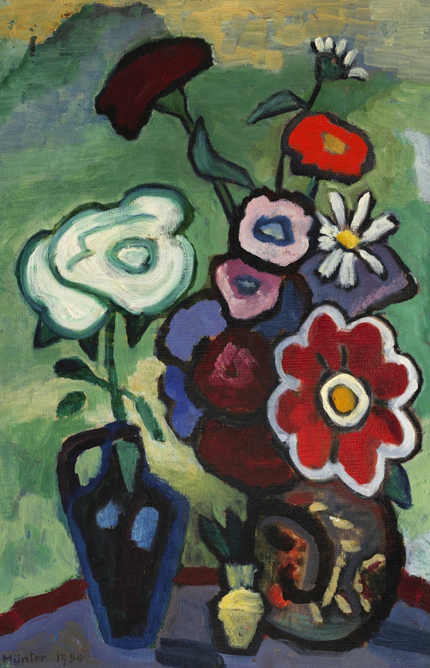 Blumen mit weißer Rose II by Gabriele Münter