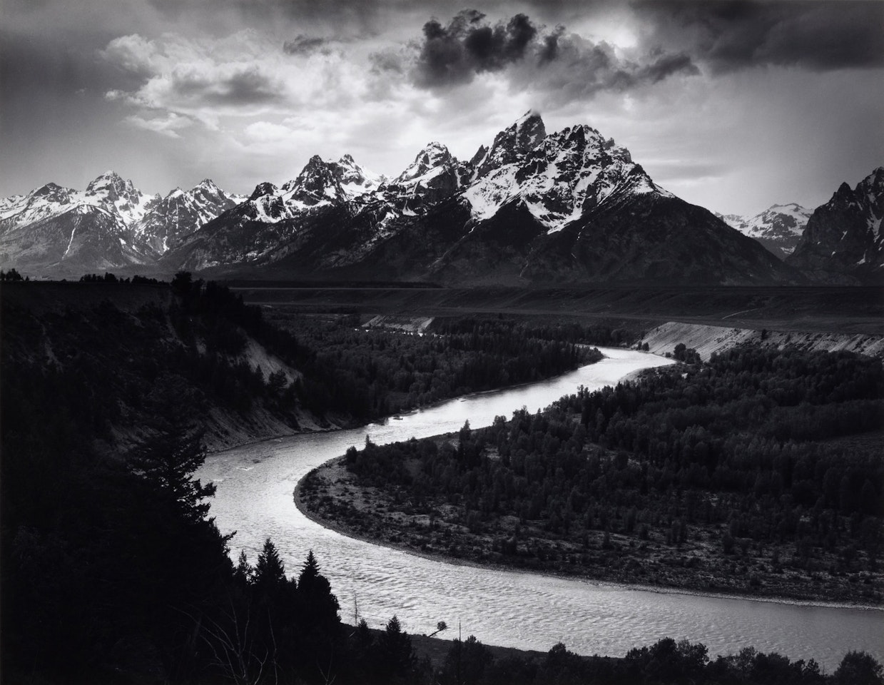 The Teton Range and Snake River, Grand Teton National Park, Wyoming by Ansel Adams