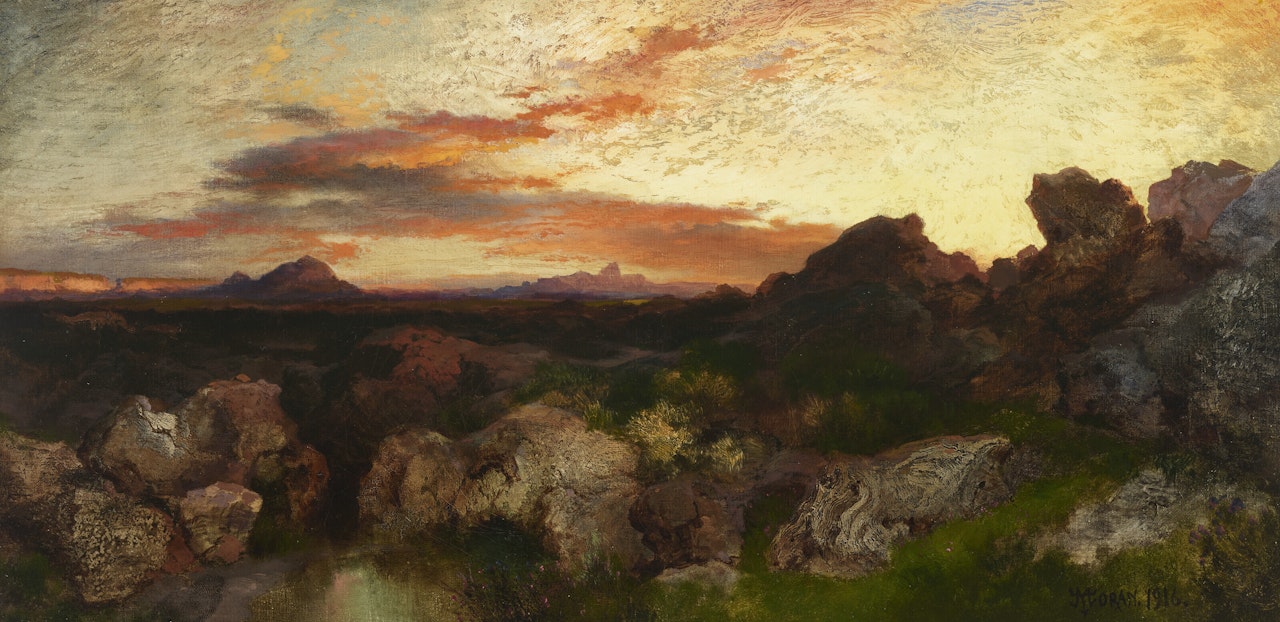 A Glowing Evening, New Mexico by Thomas Moran