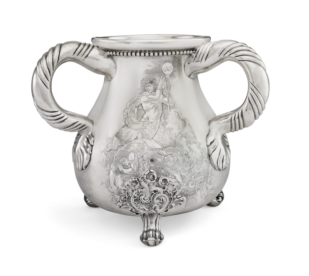 AN AMERICAN SILVER THREE-HANDLED LOVING CUP by Tiffany & Co.