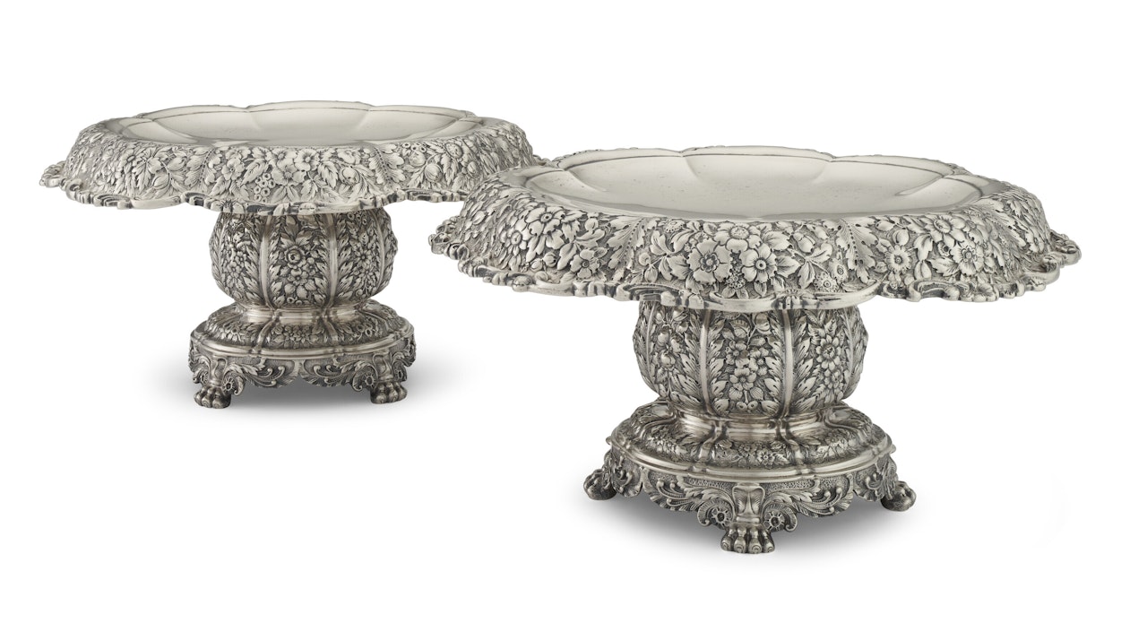 A PAIR OF SILVER TAZZA by Tiffany & Co.