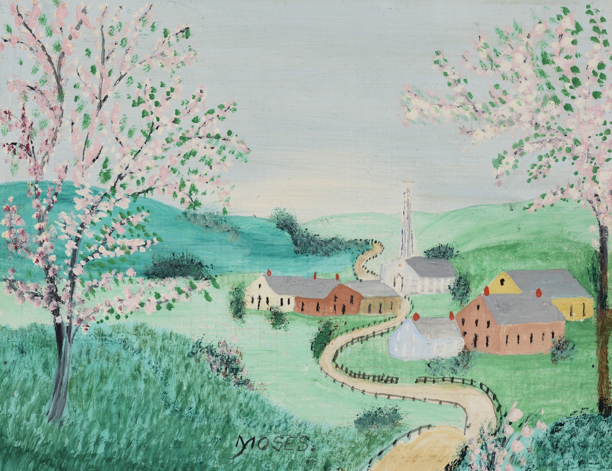 When the Apples are in Blossom by Grandma Moses