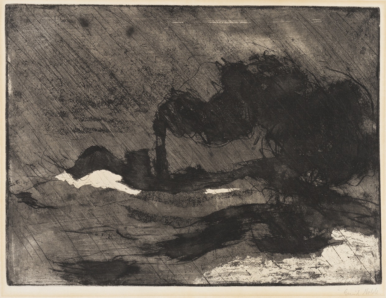 Dampfer (Groß Dunkel) by Emil Nolde