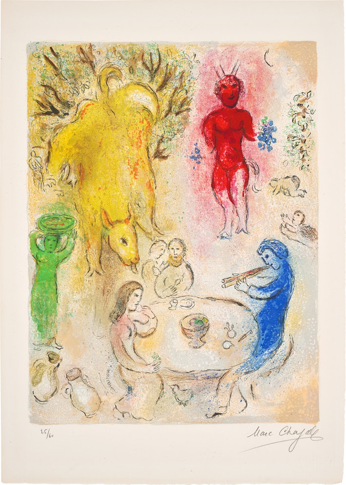 Banquet de Pan (Pan's Banquet), from Daphnis et Chloé (M. 331, C. Bks. 46) by Marc Chagall