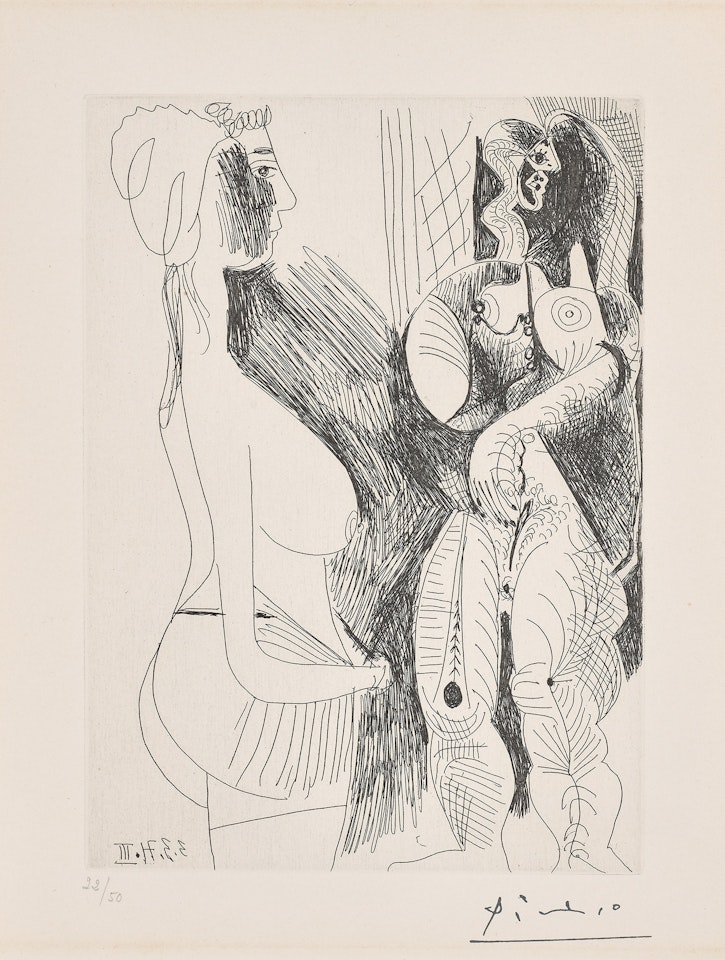 Deux femmes (Two Women), plate 62 from Série 156 (Bl. 1917, Ba. 1925) by Pablo Picasso