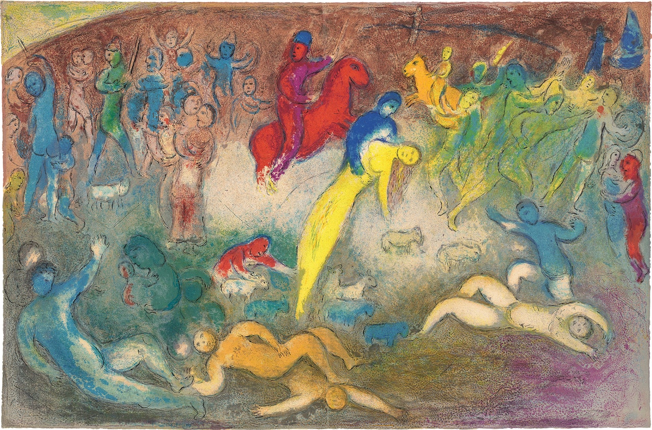 Enlèvement de Chloé (The Abduction of Chloe), from Daphnis et Chloé (M. 327, C. Bks. 46) by Marc Chagall