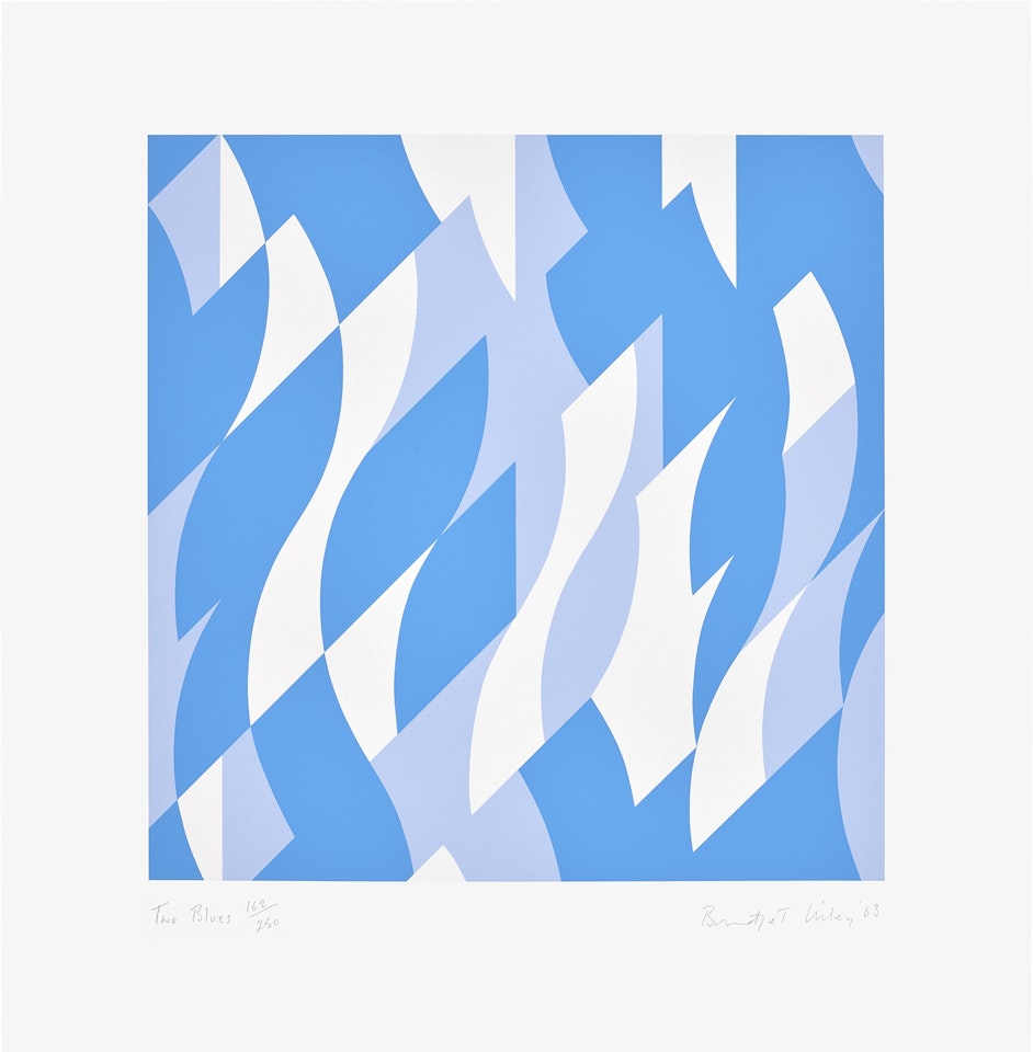 Two Blues (S. 52, T & G. 52) by Bridget Riley