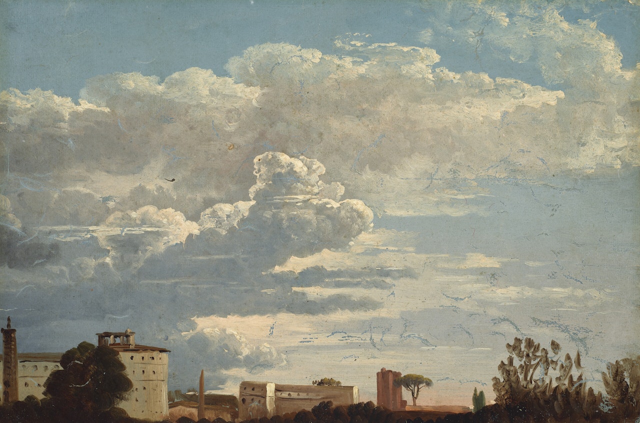 A cloud study over a Roman town by Simon Denis