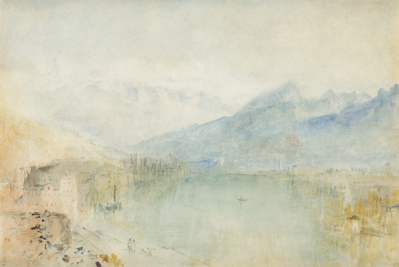 The River Aare at Thun, looking towards Lake Thun, with the Niesen and the Bernese Alps beyond by Joseph Mallord William Turner