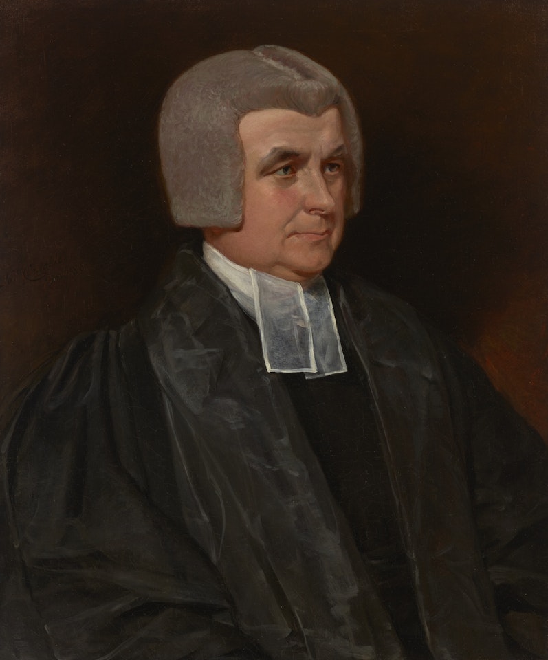 Portrait of the Reverend Dr. John Wingfield (1760-1825), Canon of Worcester Cathedral, half-length, in a black gown and white bands by John Constable