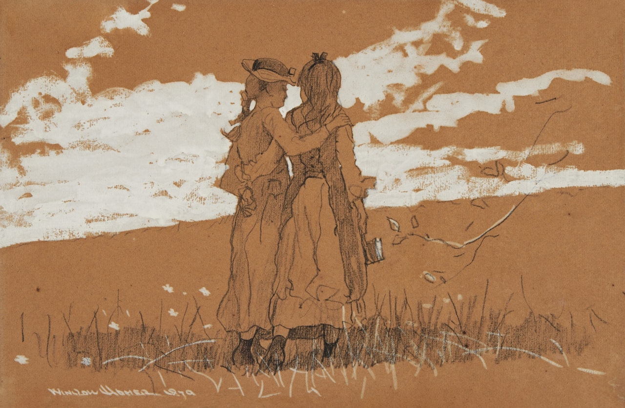 Girls on Hillside by Winslow Homer