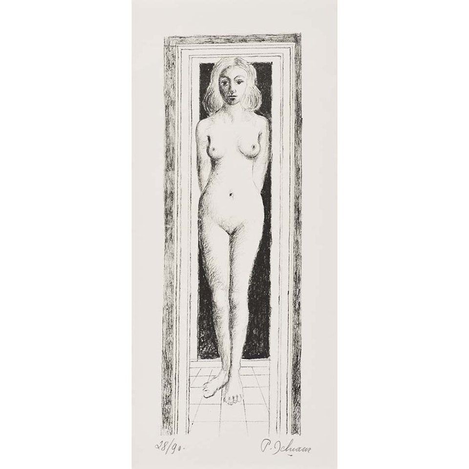 Naïs dressed and Naïs undressed by Paul Delvaux