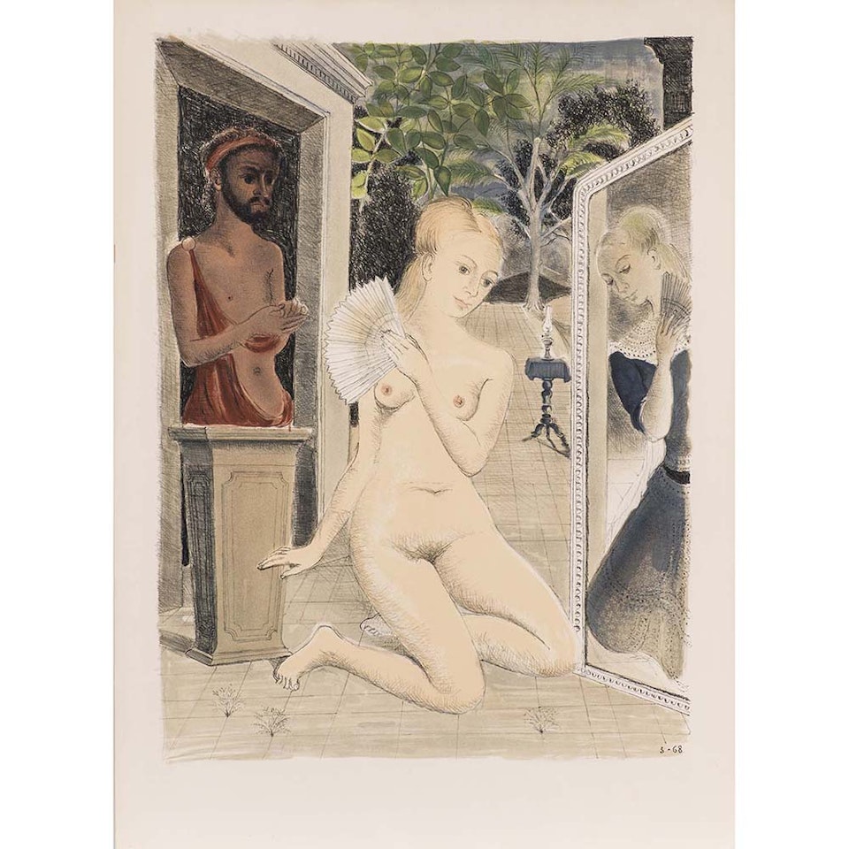 The fan by Paul Delvaux