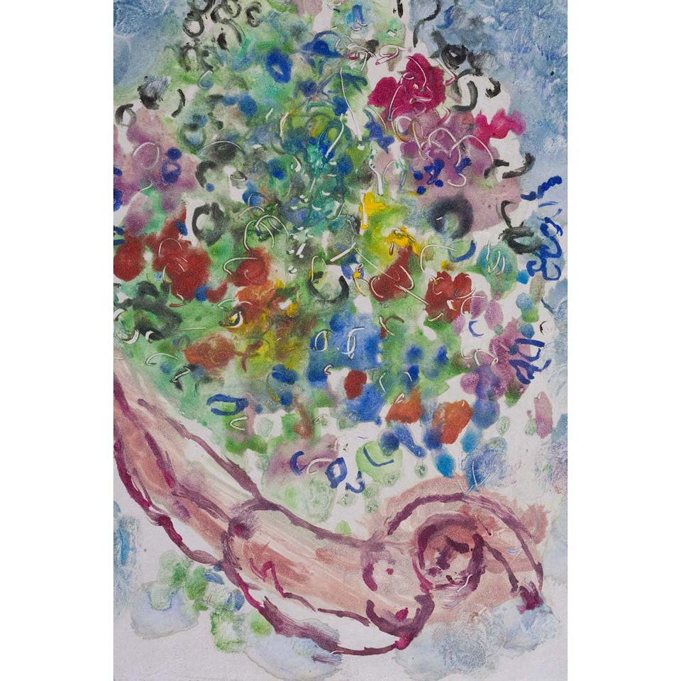 Bouquet of flowers and red nude by Marc Chagall