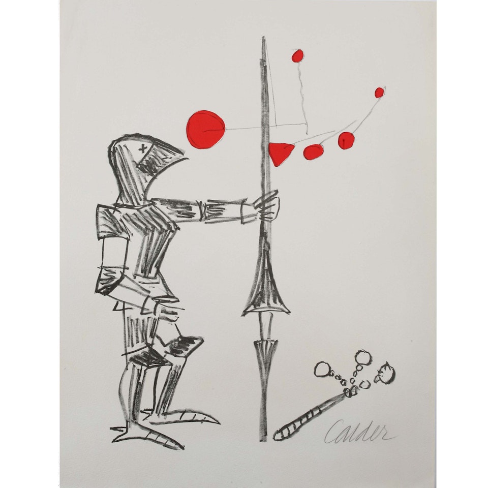 Man in armor and mobile by Alexander Calder