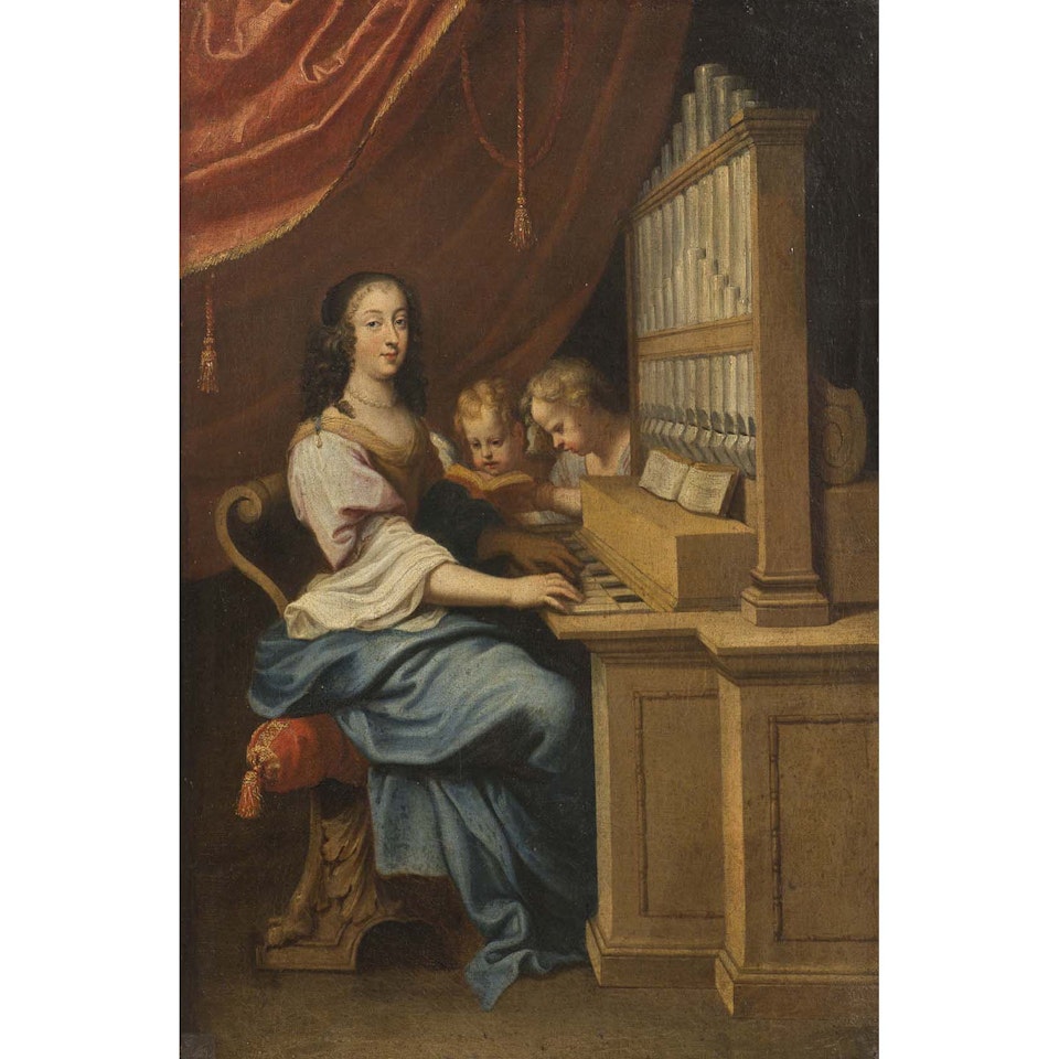 Saint Cecilia with two angels by French School