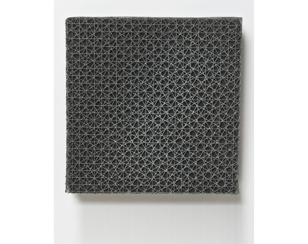 3 mesh frames 0°, 30°, 60° by Francois Morellet