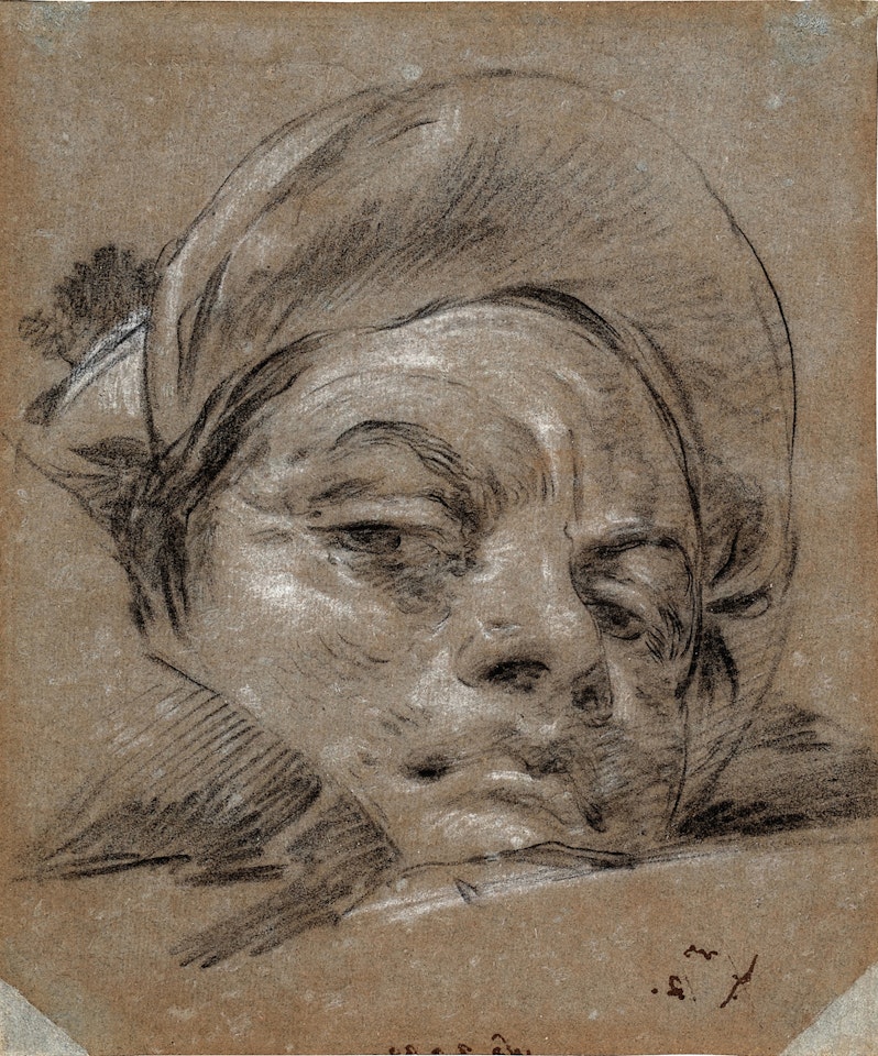 Head of a young man wearing a turban by Giovanni Domenico Tiepolo