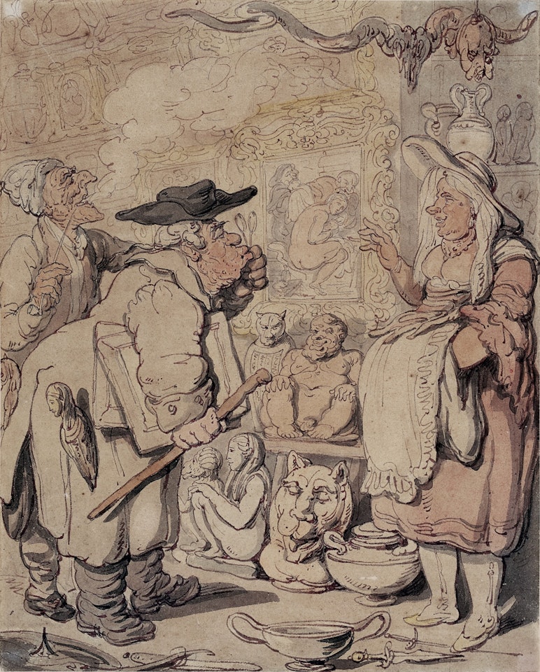 Gouty Gulston the Antiquarian at Antwerp by Thomas Rowlandson