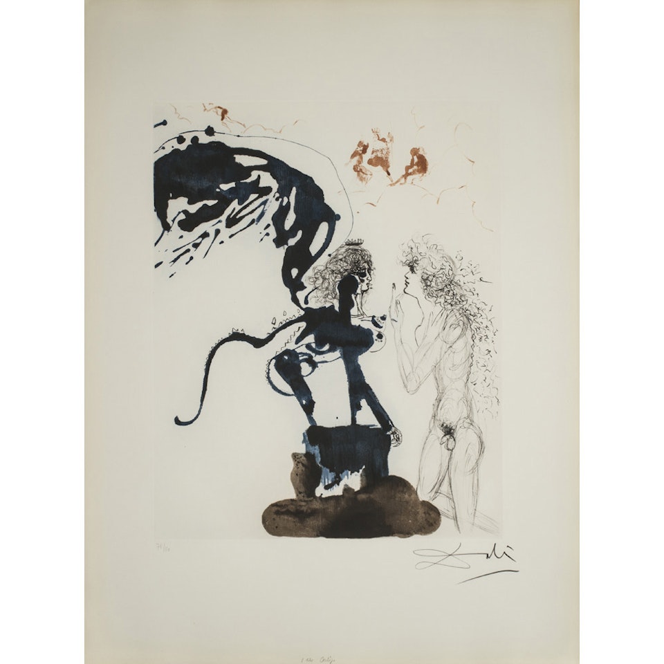 Oedipus; Plate 5 of the “Mythology” suite by Salvador Dali