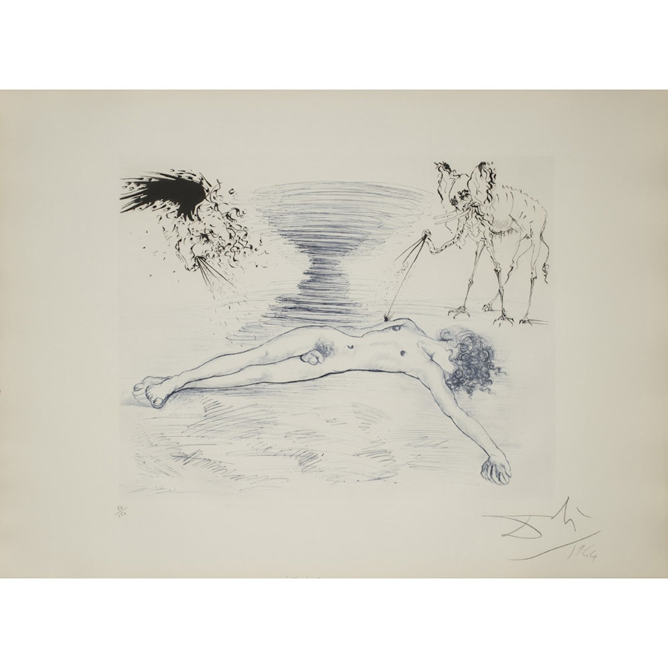 Hypnos; Plate 12 from the “Mythology” suite by Salvador Dali