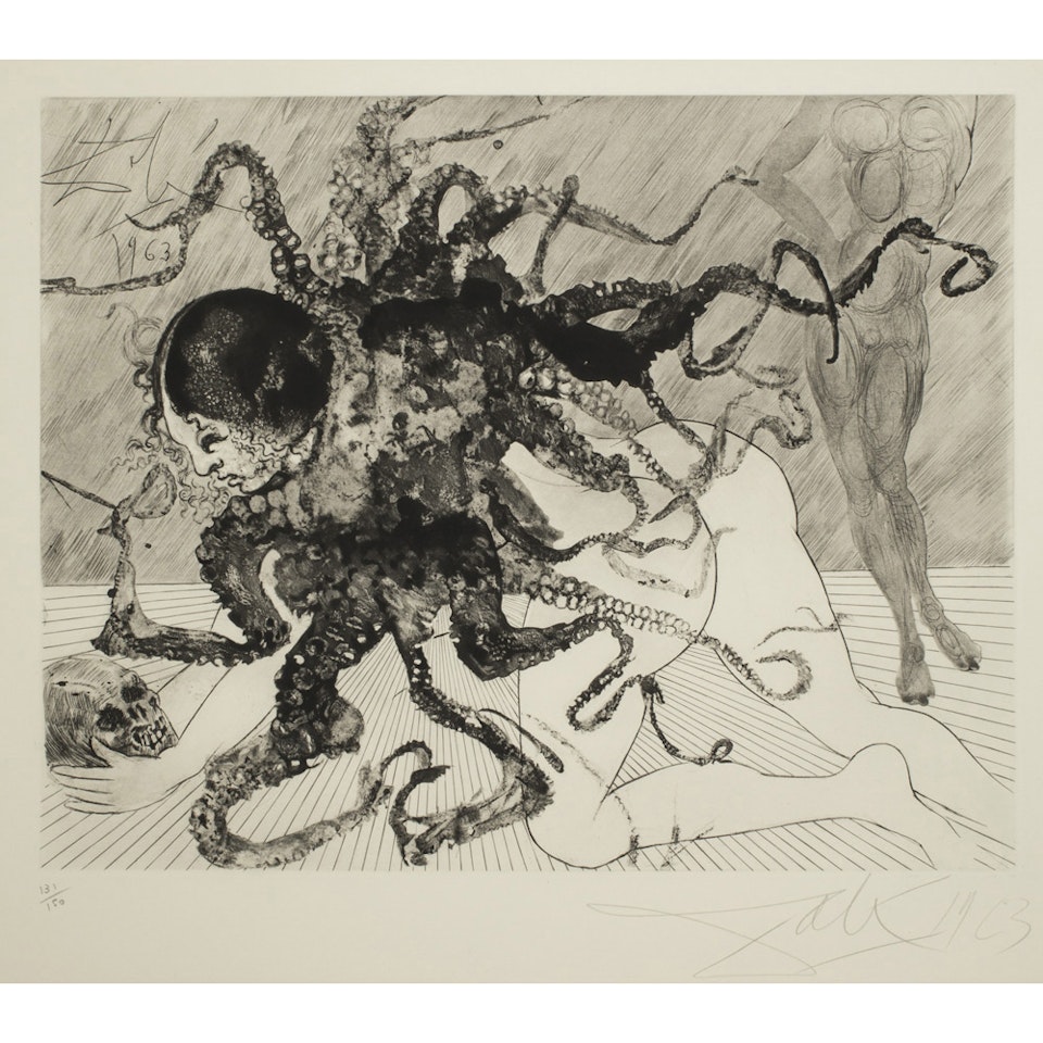 Medusa; 16th page of the “Myhtology” suite by Salvador Dali