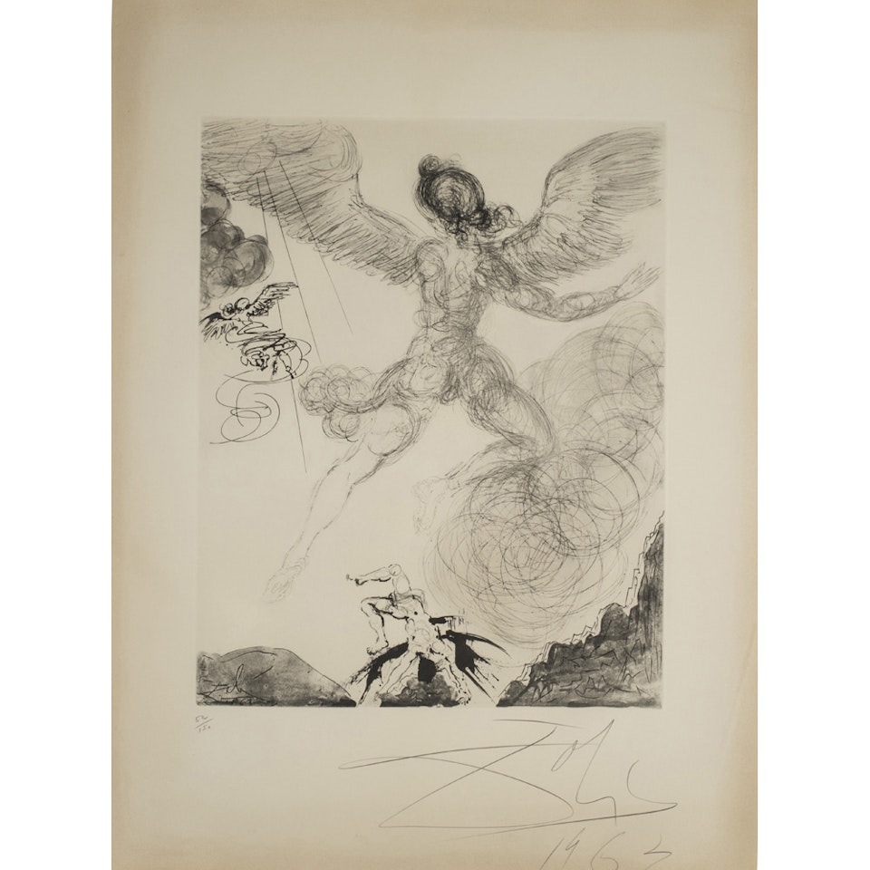 Icarus; Plate 6 of the “Mythology” suite by Salvador Dali