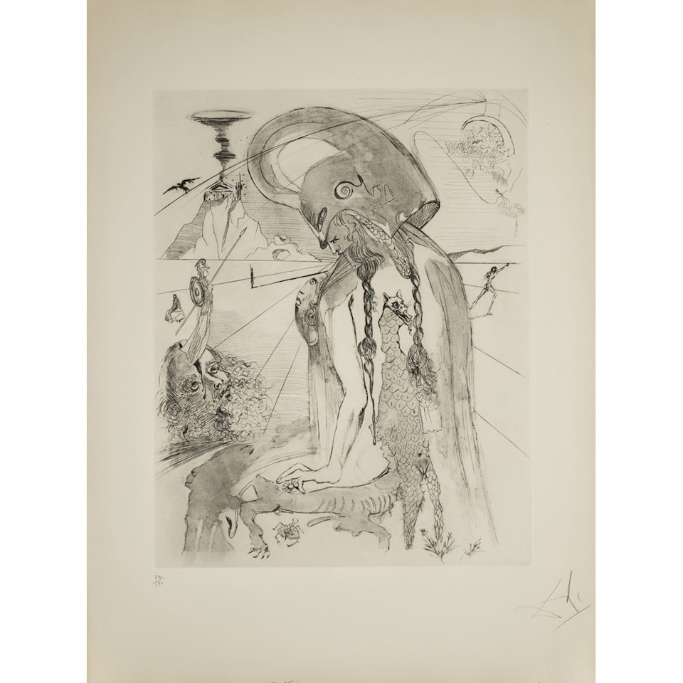 Athena; Plate 15 from the “Myhtology” suite by Salvador Dali