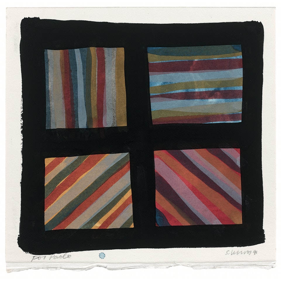 Bands of colors in four directions by Sol LeWitt