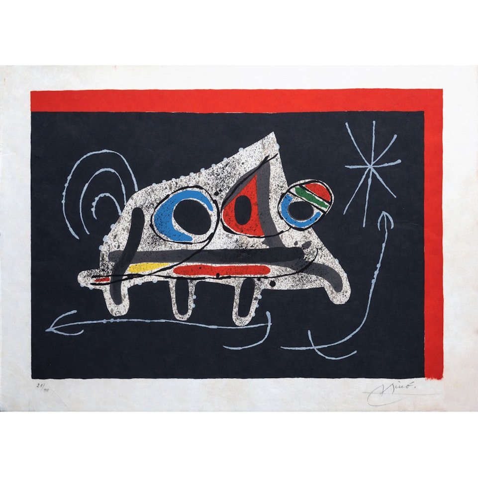The lizard with golden feathers, plate 1 by Joan Miró
