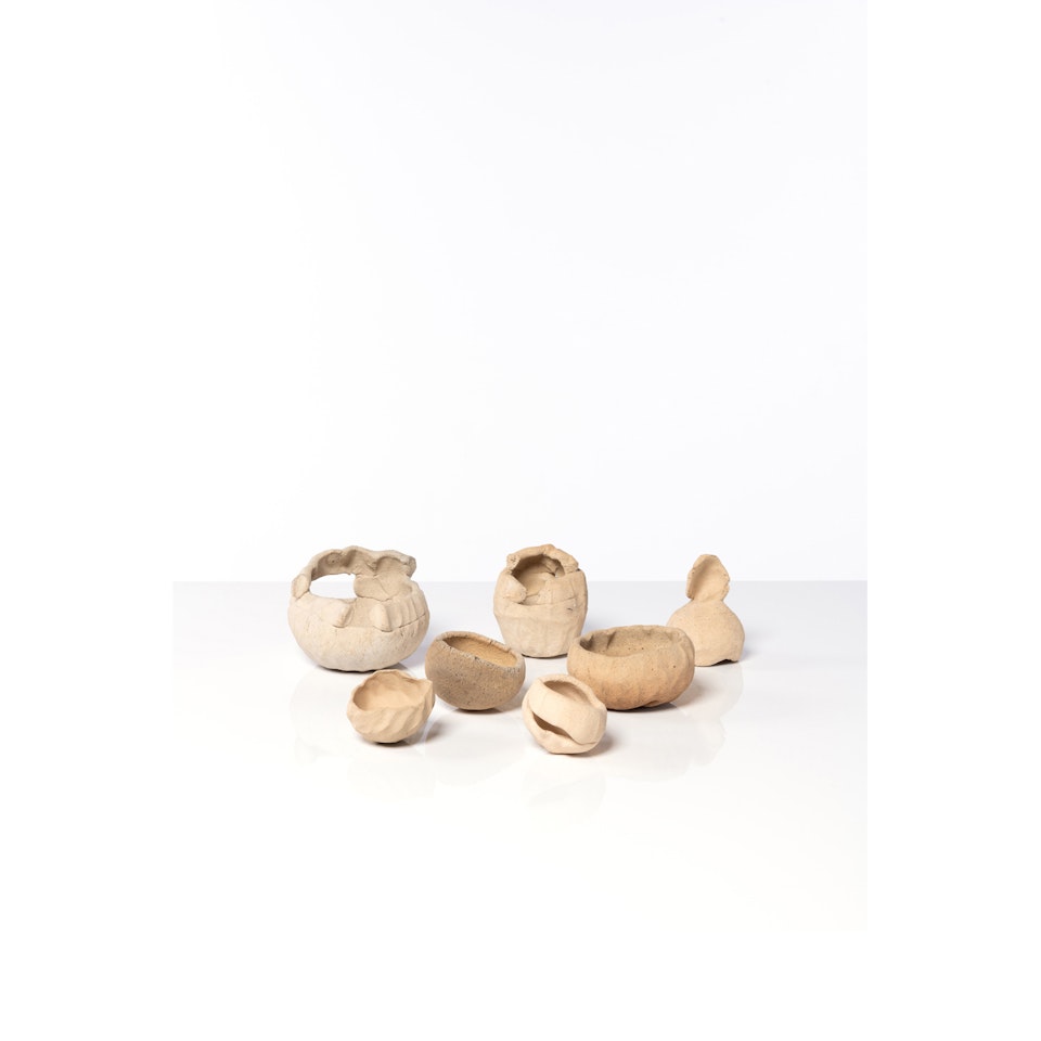 Collection of squeeze, pinch and thumbs pots by Barry Flanagan