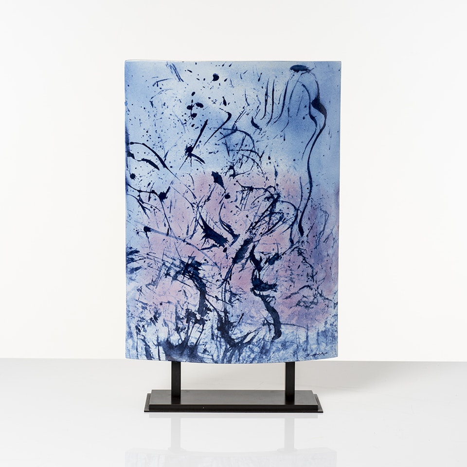 Stele on bronze base No. 10 - Blue vertical by Zao Wou-Ki