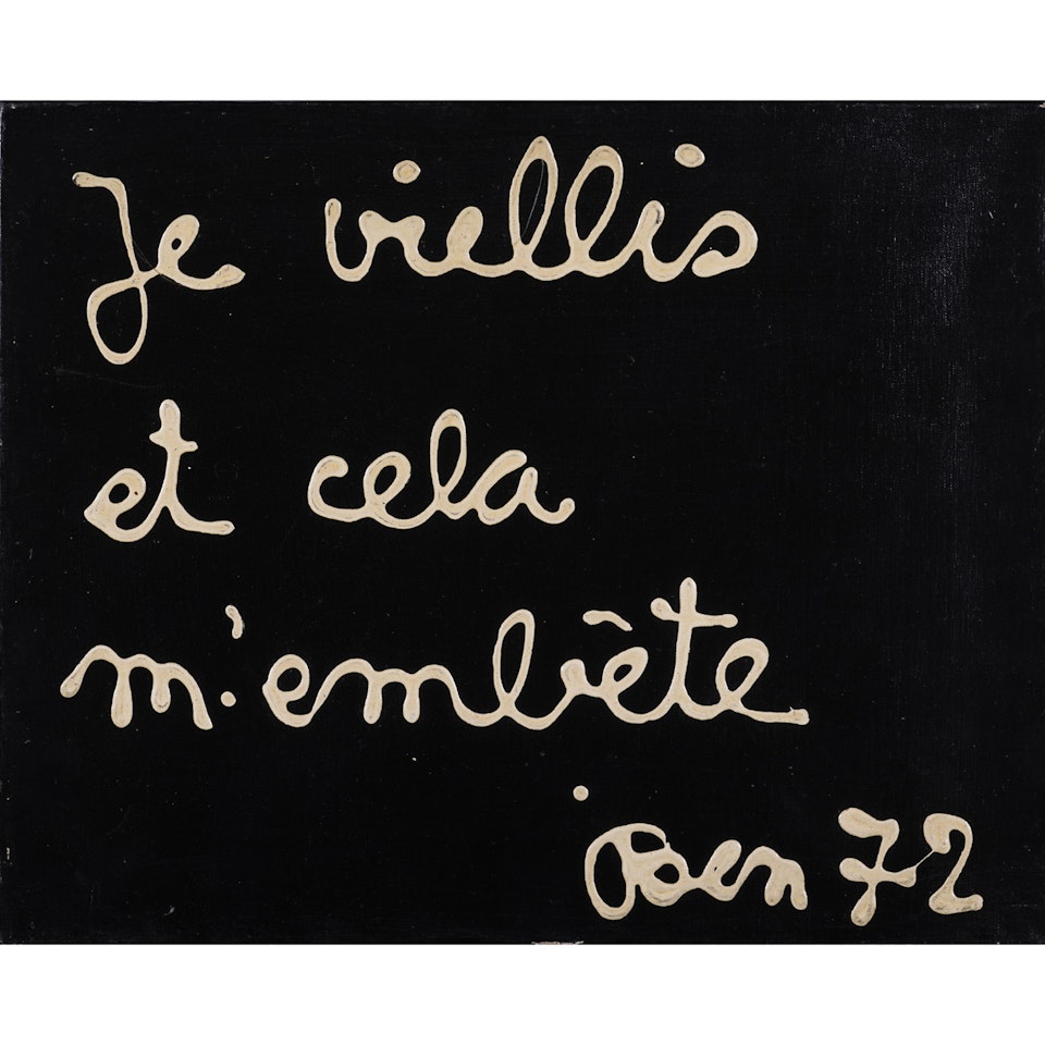 Je vieillis et cela m"embête by Ben Vautier